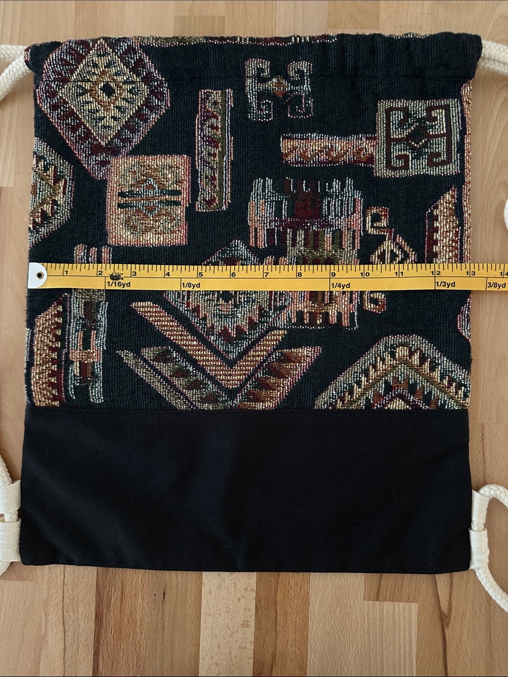 NWOT Fabric Drawstring Backpack - Picture 5 of 6
